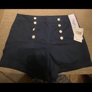 Navy high waist shorts